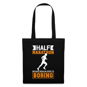 Demi-marathon Demi-marathon Cadeau de course à pied - Sac en tissu - noir - Devant