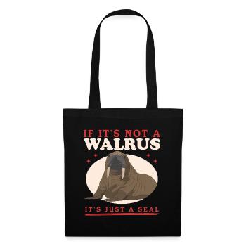 Walross Walroß Walrus Walrosse Geschenk - Stoffbeutel - Schwarz - Vorne