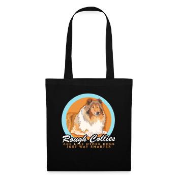 Collie chien Collie Collie à poil long cadeau - Sac en tissu - noir - Devant