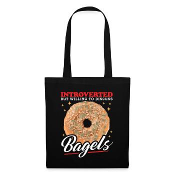 Bagel Beigel Bagol Pain Cadeau - Sac en tissu - noir - Devant