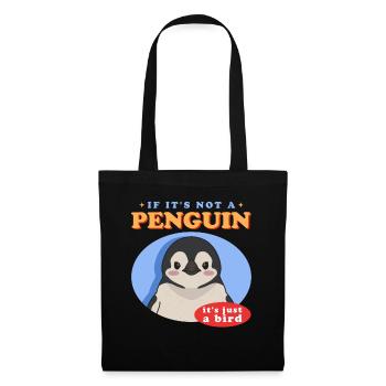 Pinguin Baby Pinguine Geschenk - Stoffbeutel - Schwarz - Vorne