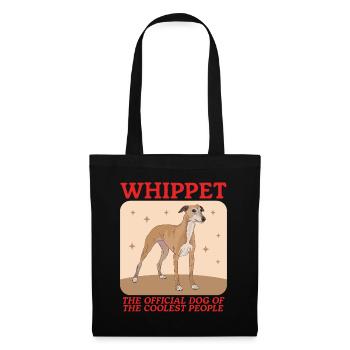 Whippet Lévrier anglais Cadeau - Sac en tissu - noir - Devant