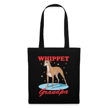 Whippet Grandpa Lévrier anglais Cadeau - Sac en tissu - noir - Devant
