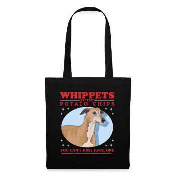 Whippet Cadeaux de lévrier anglais - Sac en tissu - noir - Devant