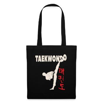 Techniques de maîtrise du taekwondo et coups de pied d’arts martiaux - Sac en tissu - noir - Devant