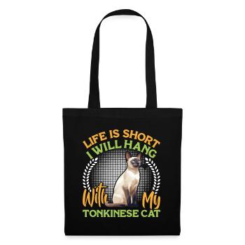 Chat tonkinois - Sac en tissu - noir - Devant