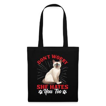 Chat tonkinois - Sac en tissu - noir - Devant