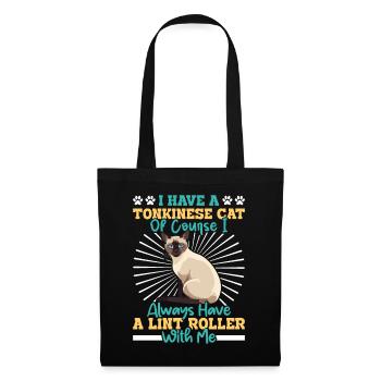 Chat tonkinois - Sac en tissu - noir - Devant