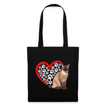 Chat tonkinois - Sac en tissu - noir - Devant