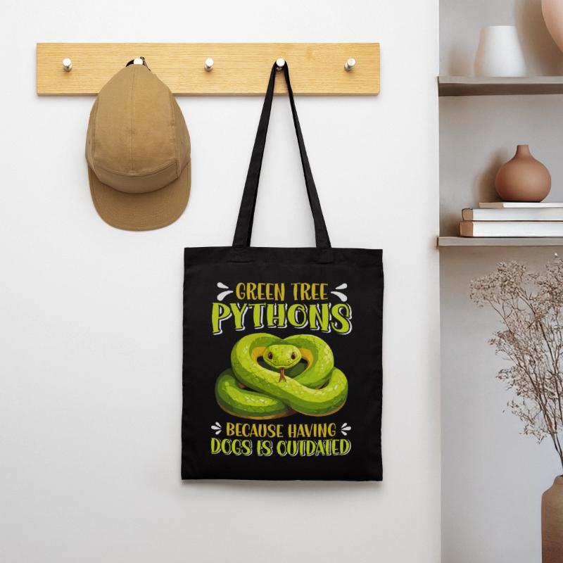 Green Tree Python Tote Bag