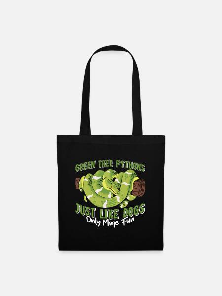 Green Tree Python - Stoffbeutel - Schwarz