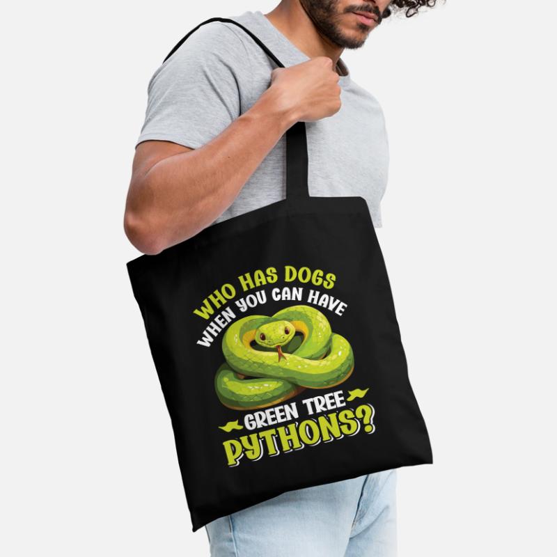 Green Tree Python Tote Bag