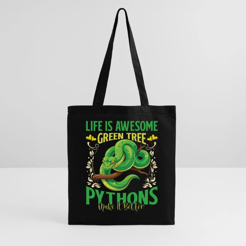 Green Tree Python Tote Bag