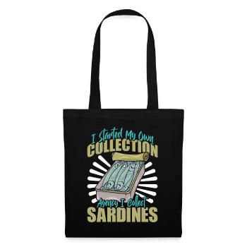 Sardines, Pêche, Poisson - Sac en tissu - noir - Devant
