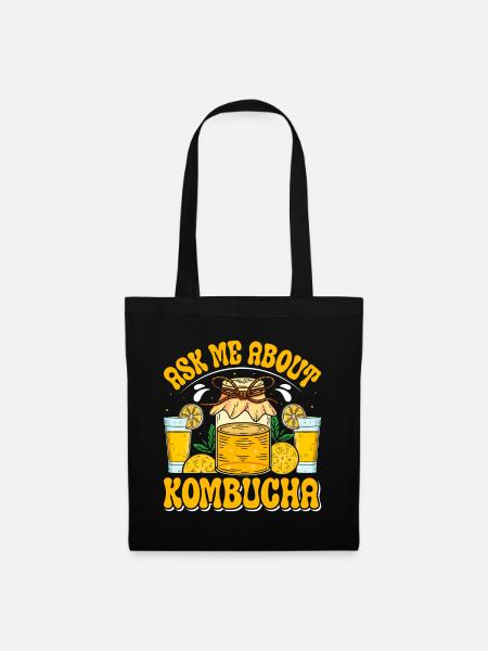 Kombucha Scoby fermented drinks - Stoffbeutel - Schwarz