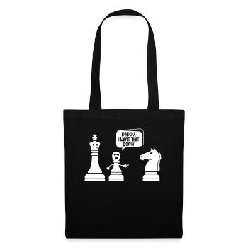 Schach Meme Daddy Ich will dieses Pony - Stoffbeutel - Schwarz - Vorne