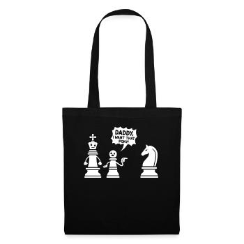 Schach Meme Daddy Ich will dieses Pony - Stoffbeutel - Schwarz - Vorne
