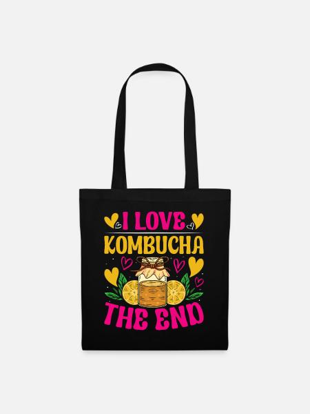 Kombucha Scoby fermented drinks - Stoffbeutel - Schwarz