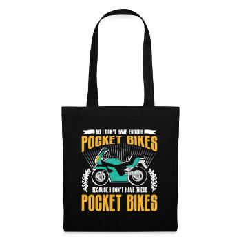 Pocketbike, Pocket Bike, moto - Sac en tissu - noir - Devant