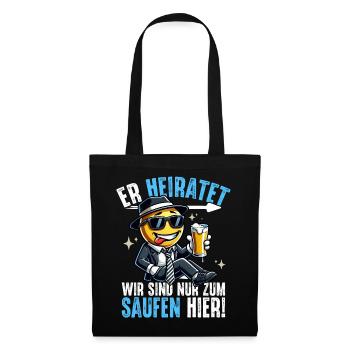JGA Männer T-Shirt Junggesellenabschied Poltern - Stoffbeutel - Schwarz - Vorne