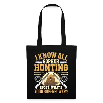 Marmotte, Chasseur, Chasse - Sac en tissu - noir - Devant