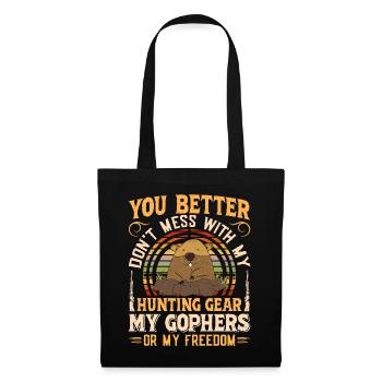 Marmotte, Chasseur, Chasse - Sac en tissu - noir - Devant