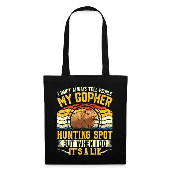 Marmotte, Chasseur, Chasse - Sac en tissu - noir - Devant