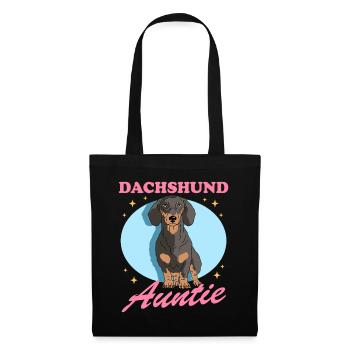 Teckel Tante Teckel Chiens Teckel Cadeau - Sac en tissu - noir - Devant