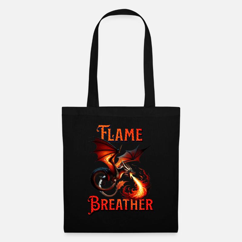 Flying Fire Canopy - Epic Fire Dragon Design - Tote Bag - black