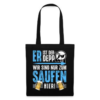 Junggesellenabschied Männer T-Shirt JGA Poltern - Stoffbeutel - Schwarz - Vorne