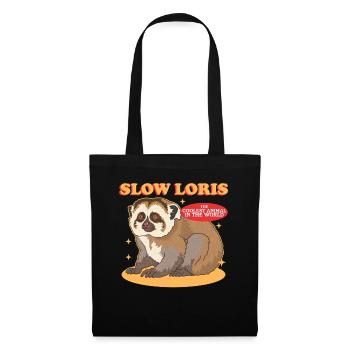 Plumploris lustige Slow Lorises Geschenke - Stoffbeutel - Schwarz - Vorne