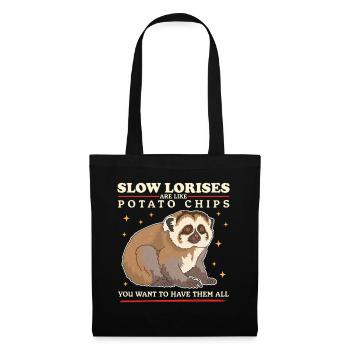 Plumploris Slow Lorises Plumplori Geschenke - Stoffbeutel - Schwarz - Vorne