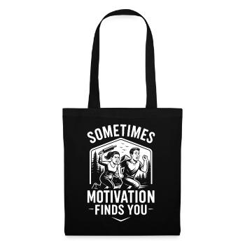 Sometimes Motivation Finds You Eheleben Vatertag - Stoffbeutel - Schwarz - Vorne