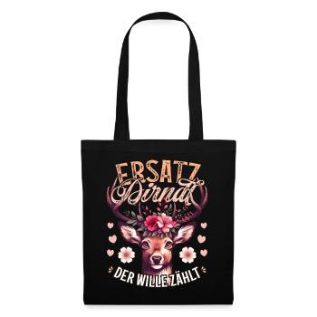 Trachtenshirt Damen Dirndl T-Shirt Tracht Ersatz - Stoffbeutel - Schwarz - Vorne