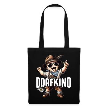 Dorfkind T-Shirt Herren Trachtenshirt Dorfkinder - Stoffbeutel - Schwarz - Vorne