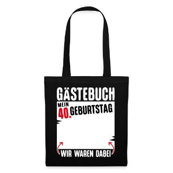 T-Shirt 40 Geburtstag Männer Geschenk 40 Jahre - Stoffbeutel - Schwarz - Vorne