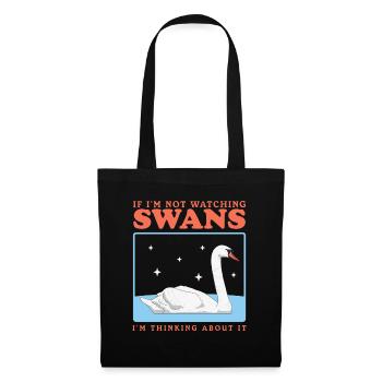 Schwäne Schwan Schwanenliebhaber Geschenke - Stoffbeutel - Schwarz - Vorne
