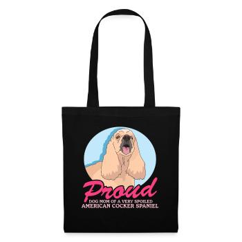 Cocker américain Spaniel Maman Cadeau - Sac en tissu - noir - Devant
