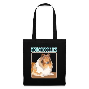 Collie Collie Longhair Dog Rough Collies Cadeaux - Sac en tissu - noir - Devant