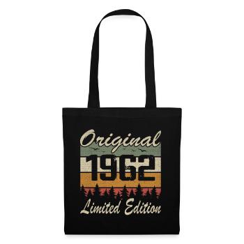 Vintage Geburtstag Original Geschenkidee 1962 - Stoffbeutel - Schwarz - Vorne
