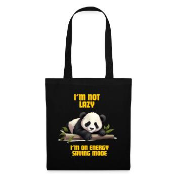 Lazy Panda - Stoffbeutel - Schwarz - Vorne