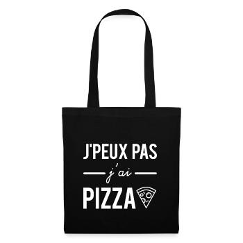 J'peux pas j'ai pizza - Sac en tissu - noir - Devant