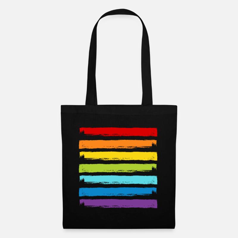 Rainbow LGBT LGBTQ CSD Symbol Pattern Gay Pride - Tote Bag - black