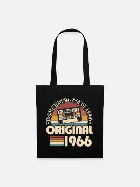 1966 Jahrgang geboren Vintage Geburtstag Retro - Stoffbeutel - Schwarz