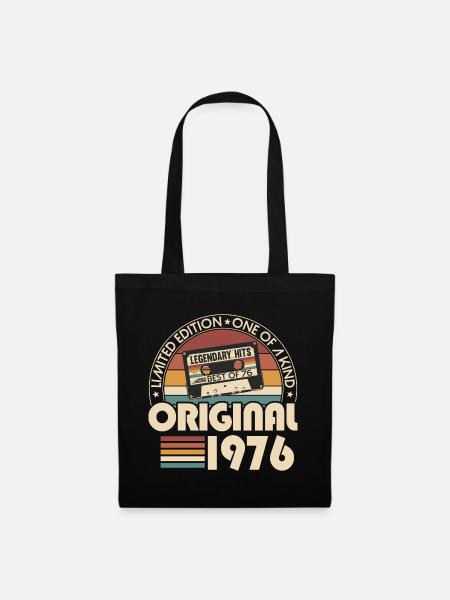 Né en 1976 Vintage Vintage Anniversaire Rétro - Sac en tissu - noir