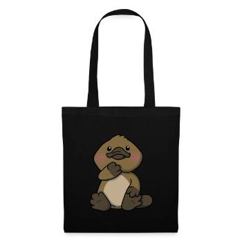 Cute Baby Platypus Cartoon - Tote Bag - black - Front