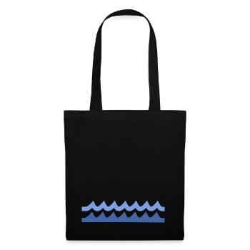 Vague bleue minimaliste - Sac en tissu - noir - Devant