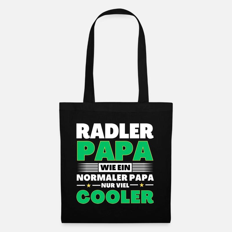 Radler Papa wie ein normaler nur viel cooler - Stoffbeutel - Schwarz