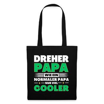 Dreher Papa wie ein normaler nur viel cooler - Stoffbeutel - Schwarz - Vorne