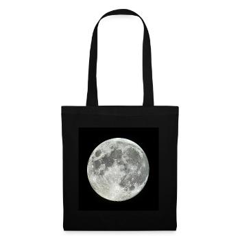 Vollmond am Nachthimmel - Stoffbeutel - Schwarz - Vorne